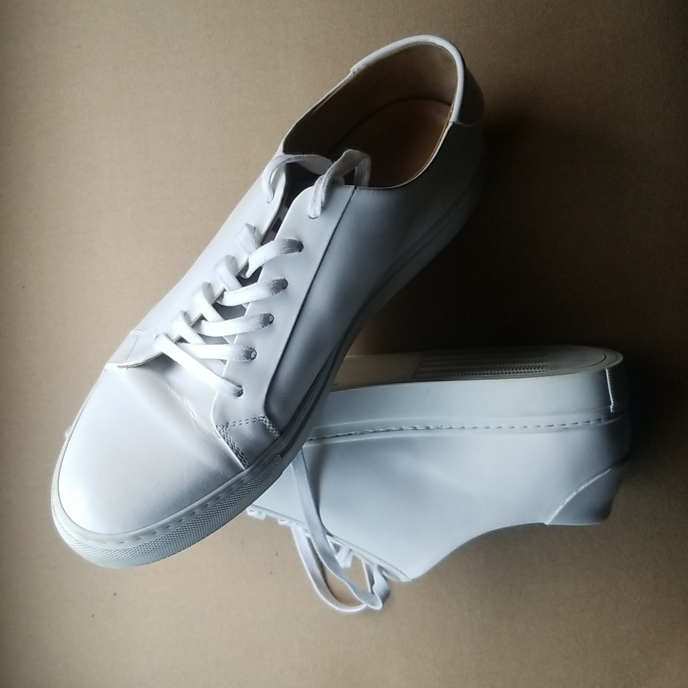 Collegium Men's classic leather Pillar  Low Bianco